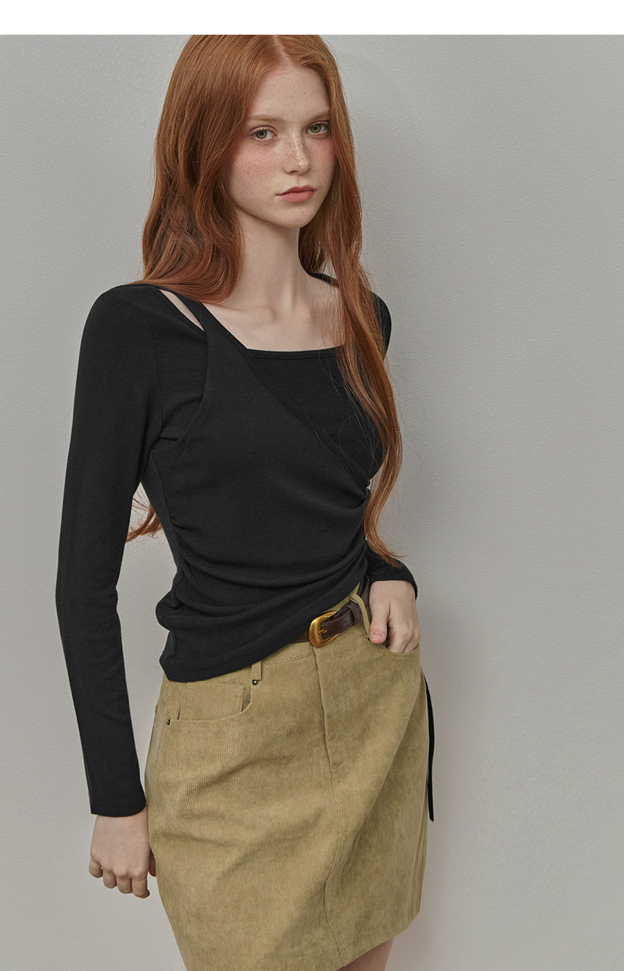 [TWEE] Vanessa Layered Shirring T-shirt