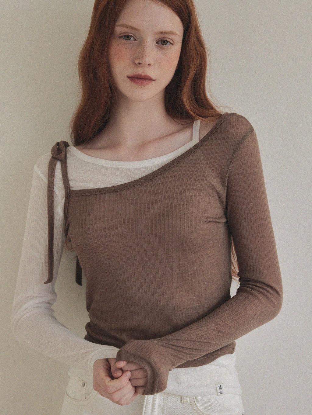 [TWEE] Winve Color Block Layered Long Sleeve T-Shirt
