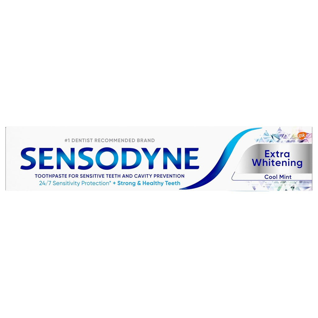 Sensodyne Extra Whitening Toothpaste for Sensitive Teeth - 4 Pack of Cool Mint Flavor, 4 Oz Tubes - Ultimate Cavity Protection & Sensitivity Relief