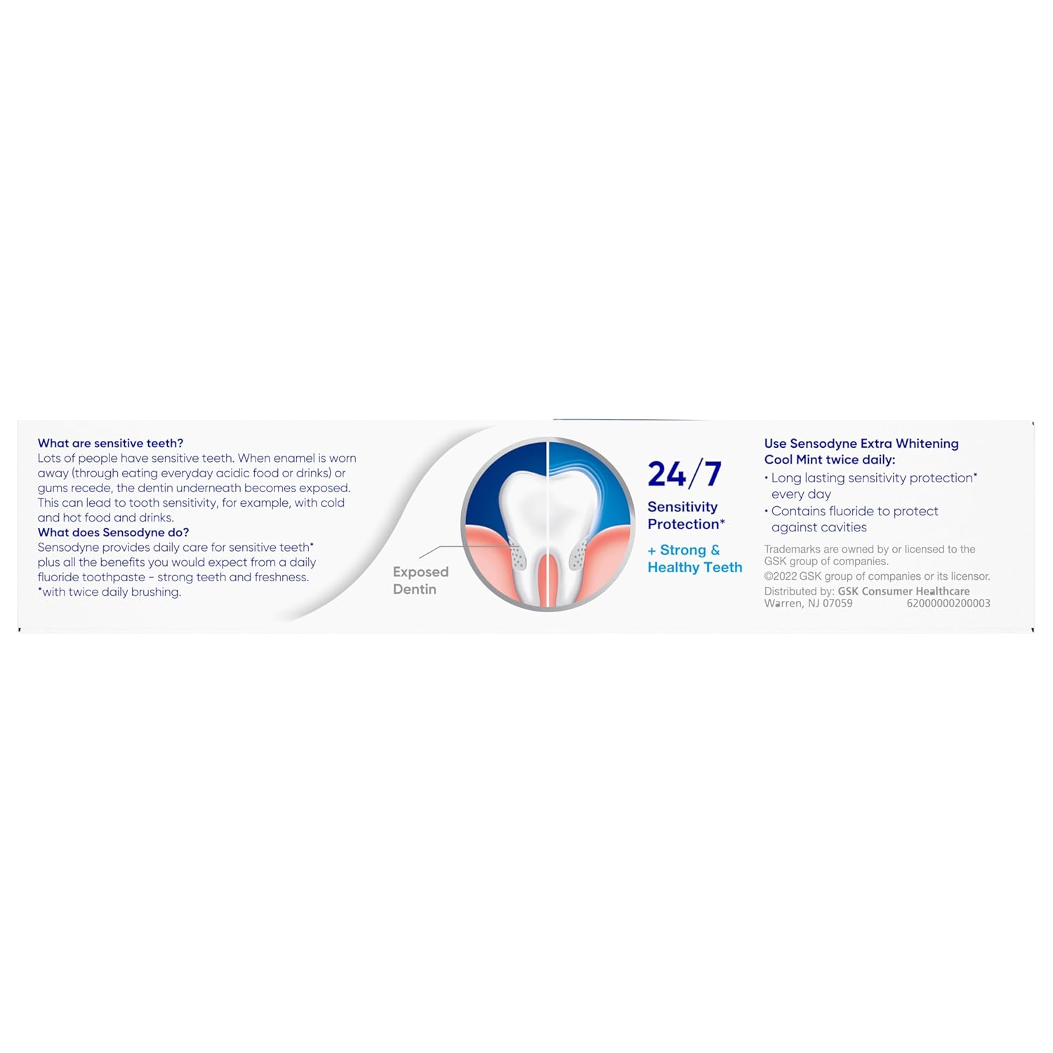 Sensodyne Extra Whitening Toothpaste for Sensitive Teeth - 4 Pack of Cool Mint Flavor, 4 Oz Tubes - Ultimate Cavity Protection & Sensitivity Relief