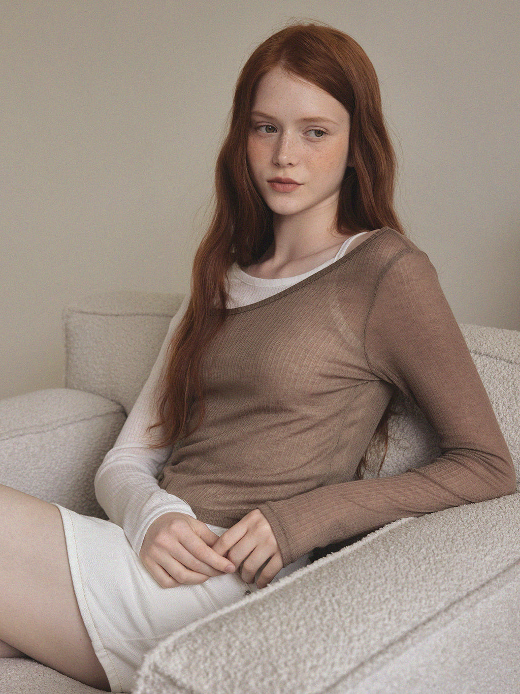 [TWEE] Winve Color Block Layered Long Sleeve T-Shirt