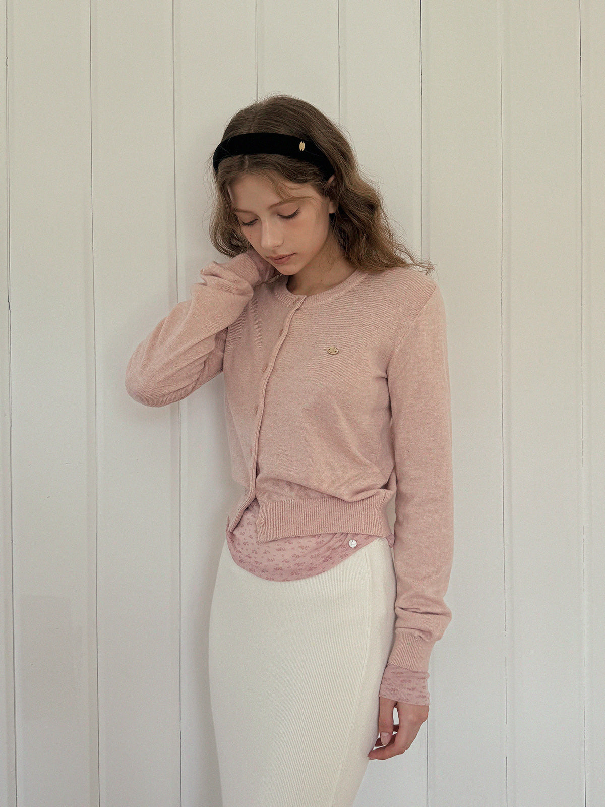 [TWEE] Odin Lace Banding Knit Long Skirt