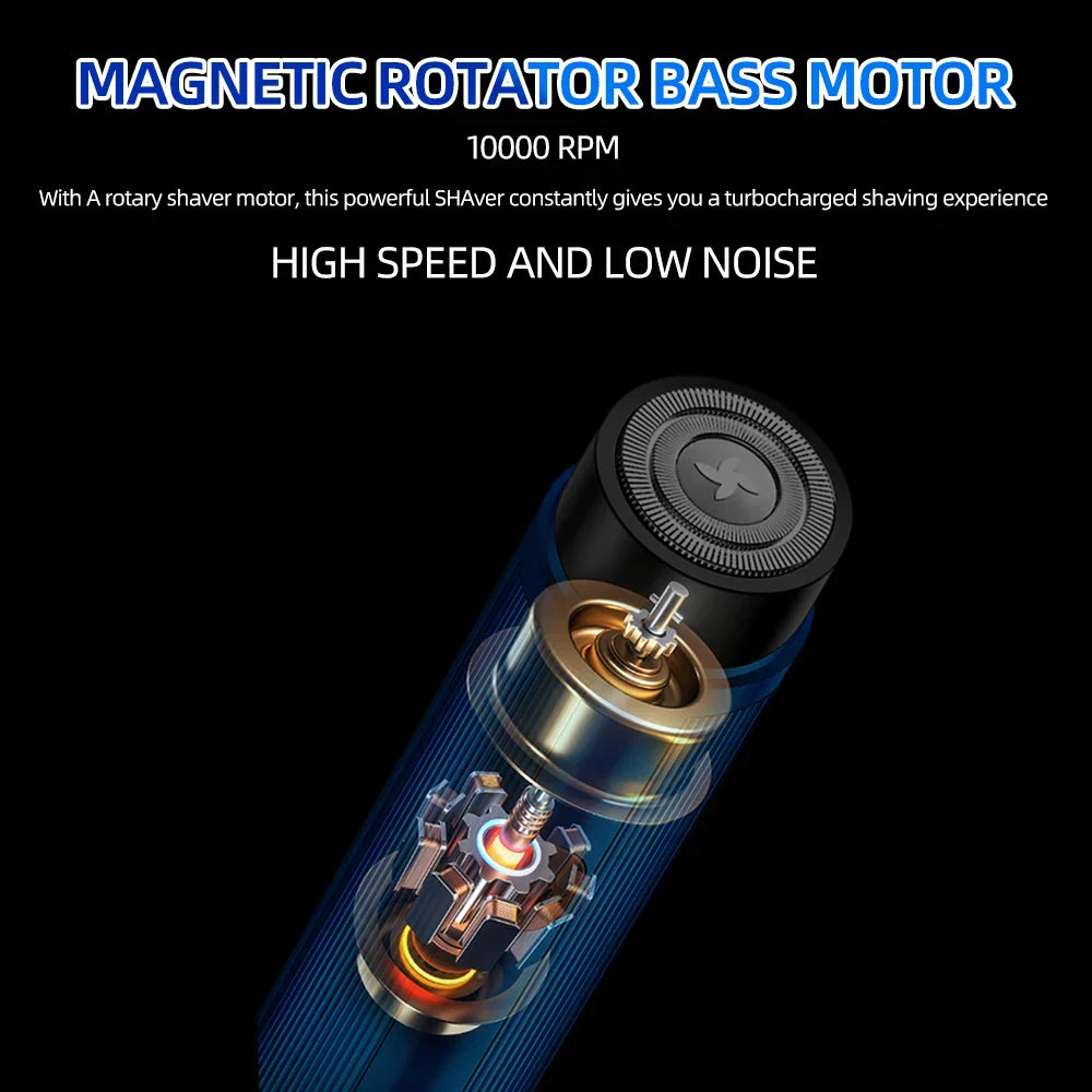 Mini Electric Shaver Portable Razor with LED Display Blue-2