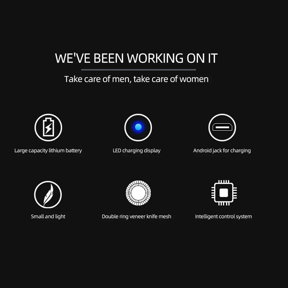 Mini Electric Shaver Portable Razor with LED Display Blue-3