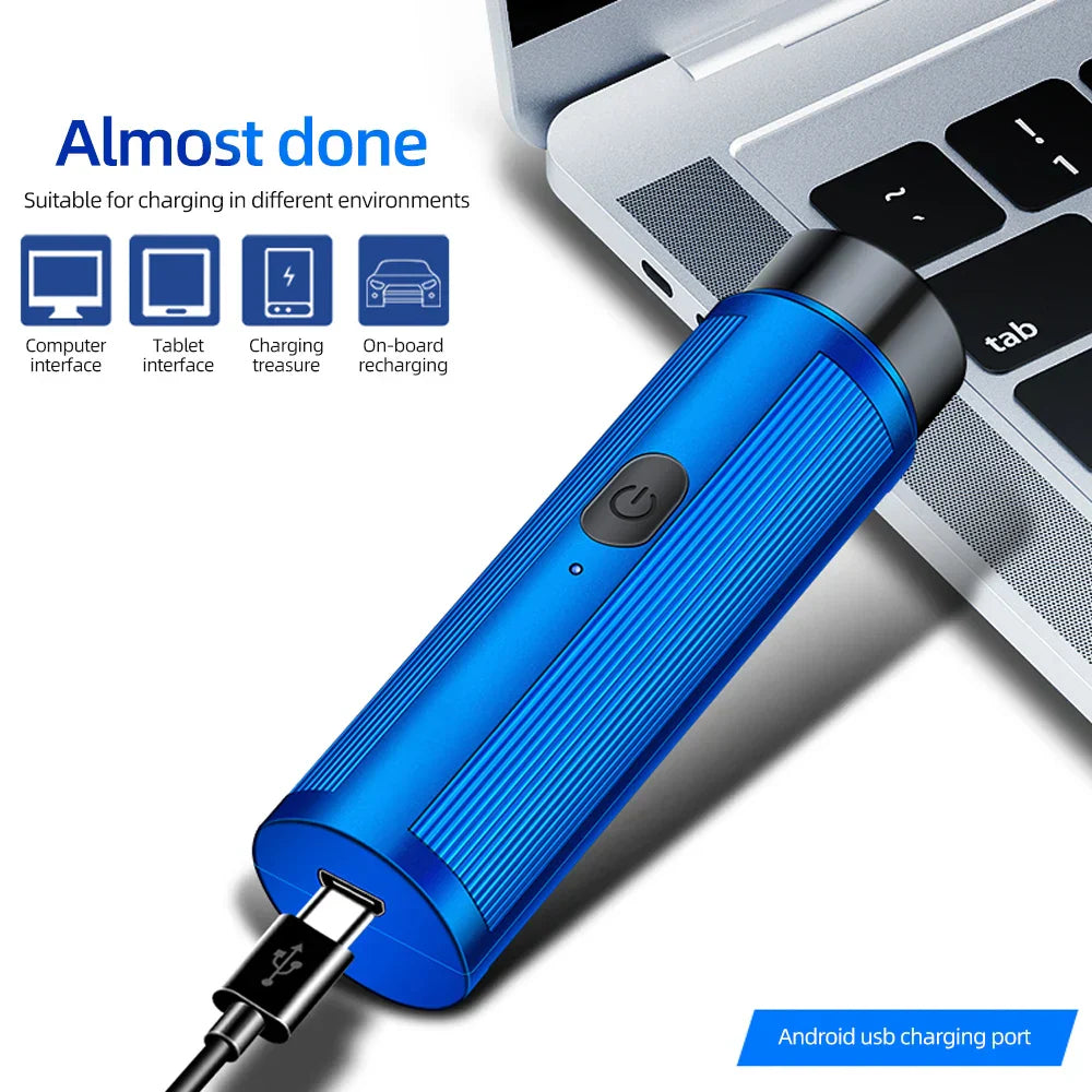 Mini Electric Shaver Portable Razor with LED Display Blue-4