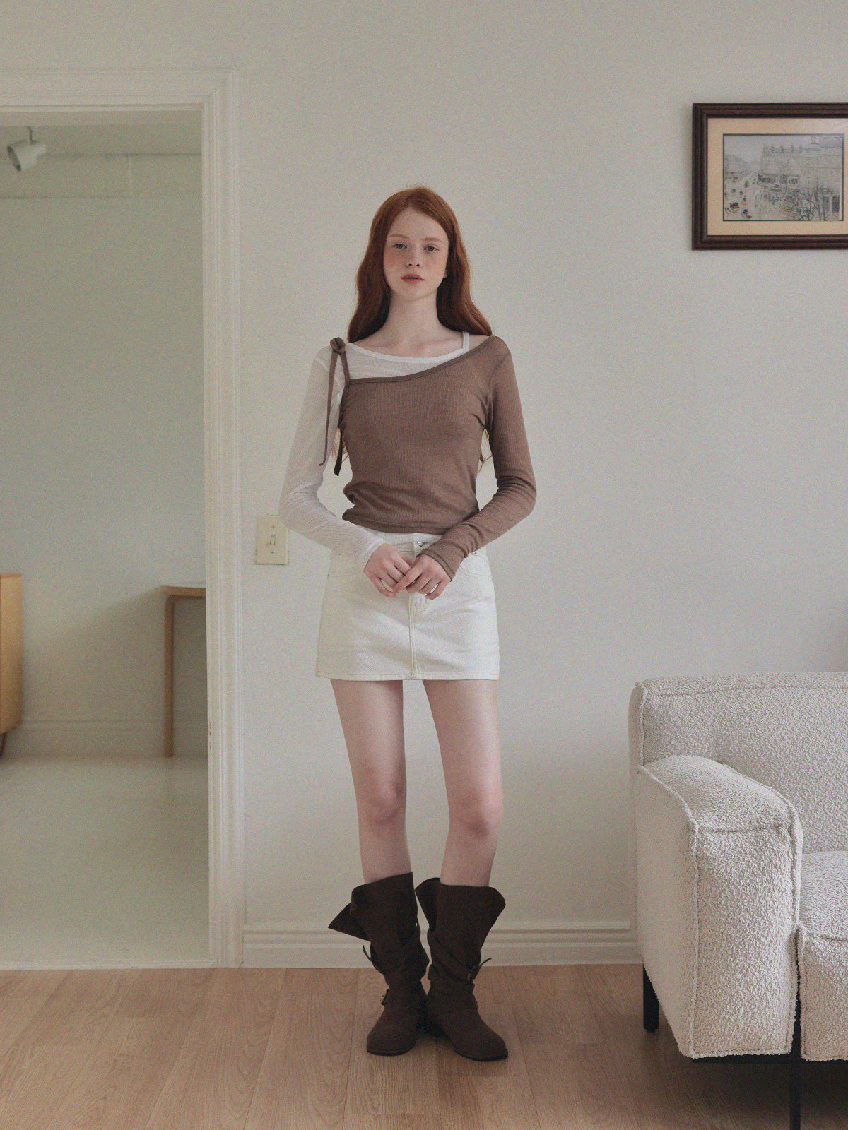 [TWEE] Winve Color Block Layered Long Sleeve T-Shirt